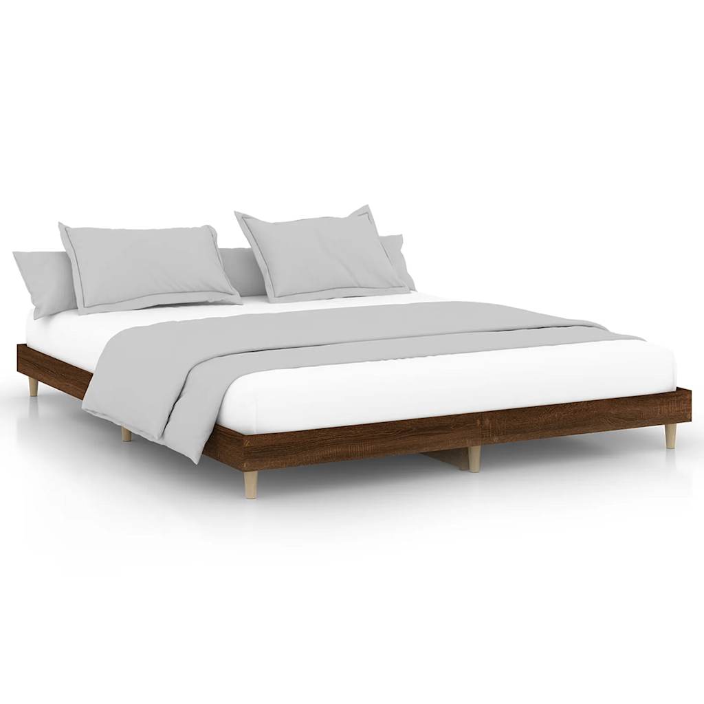 sengeramme 120x200 cm uden madras konstrueret træ brunt eg