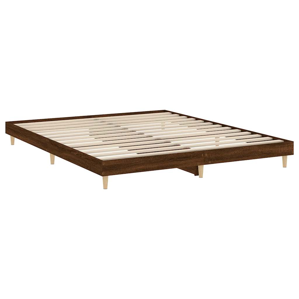 sengeramme 120x200 cm uden madras konstrueret træ brunt eg