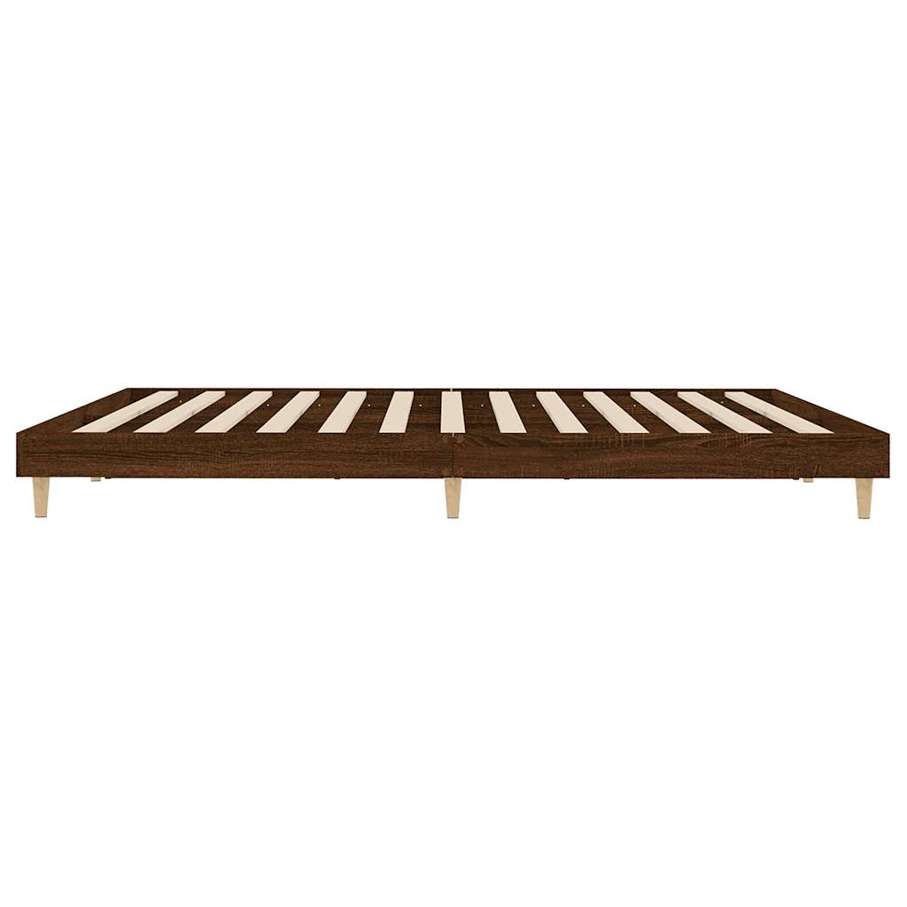 sengeramme 120x200 cm uden madras konstrueret træ brunt eg