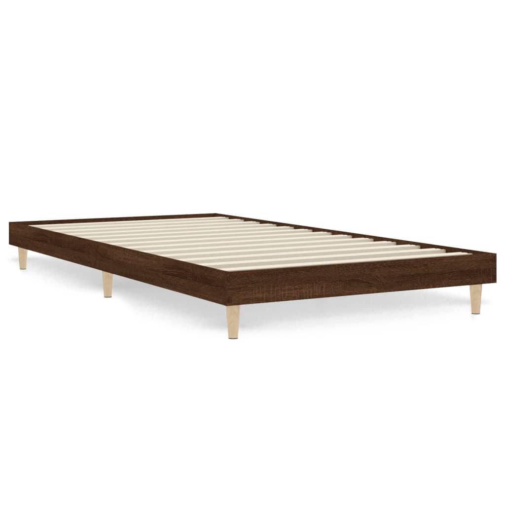sengeramme 100x200 cm uden madras konstrueret træ brunt eg