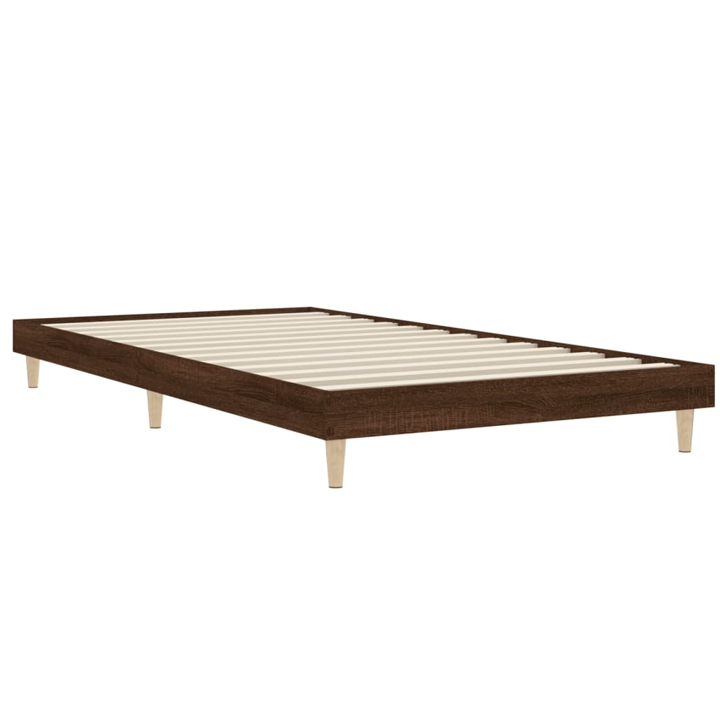 sengeramme 100x200 cm uden madras konstrueret træ brunt eg