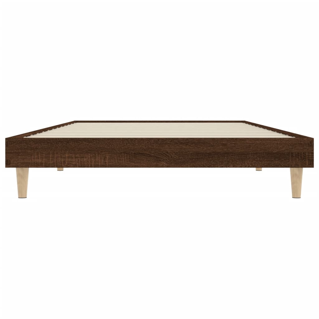 sengeramme 100x200 cm uden madras konstrueret træ brunt eg