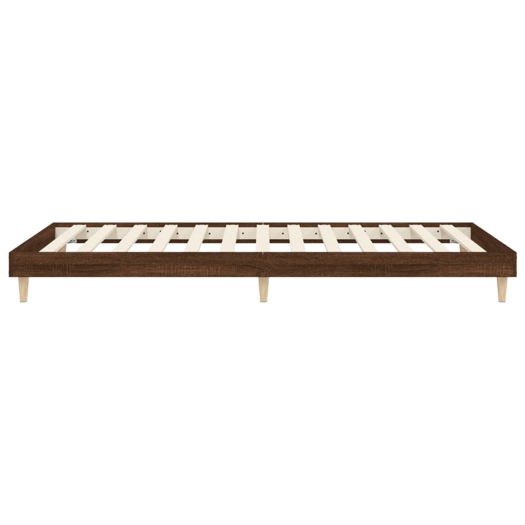 sengeramme 100x200 cm uden madras konstrueret træ brunt eg