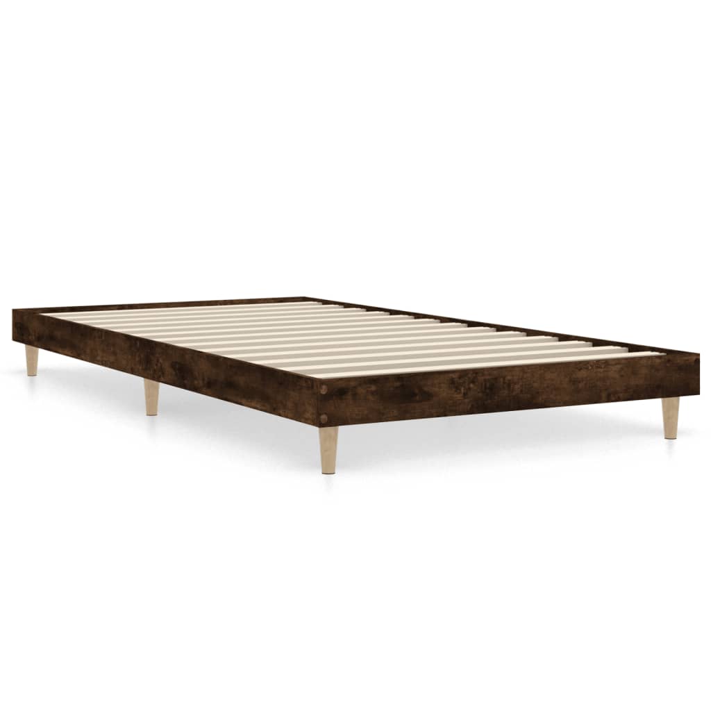 sengeramme 90x200 cm uden madras konstrueret træ røget eg