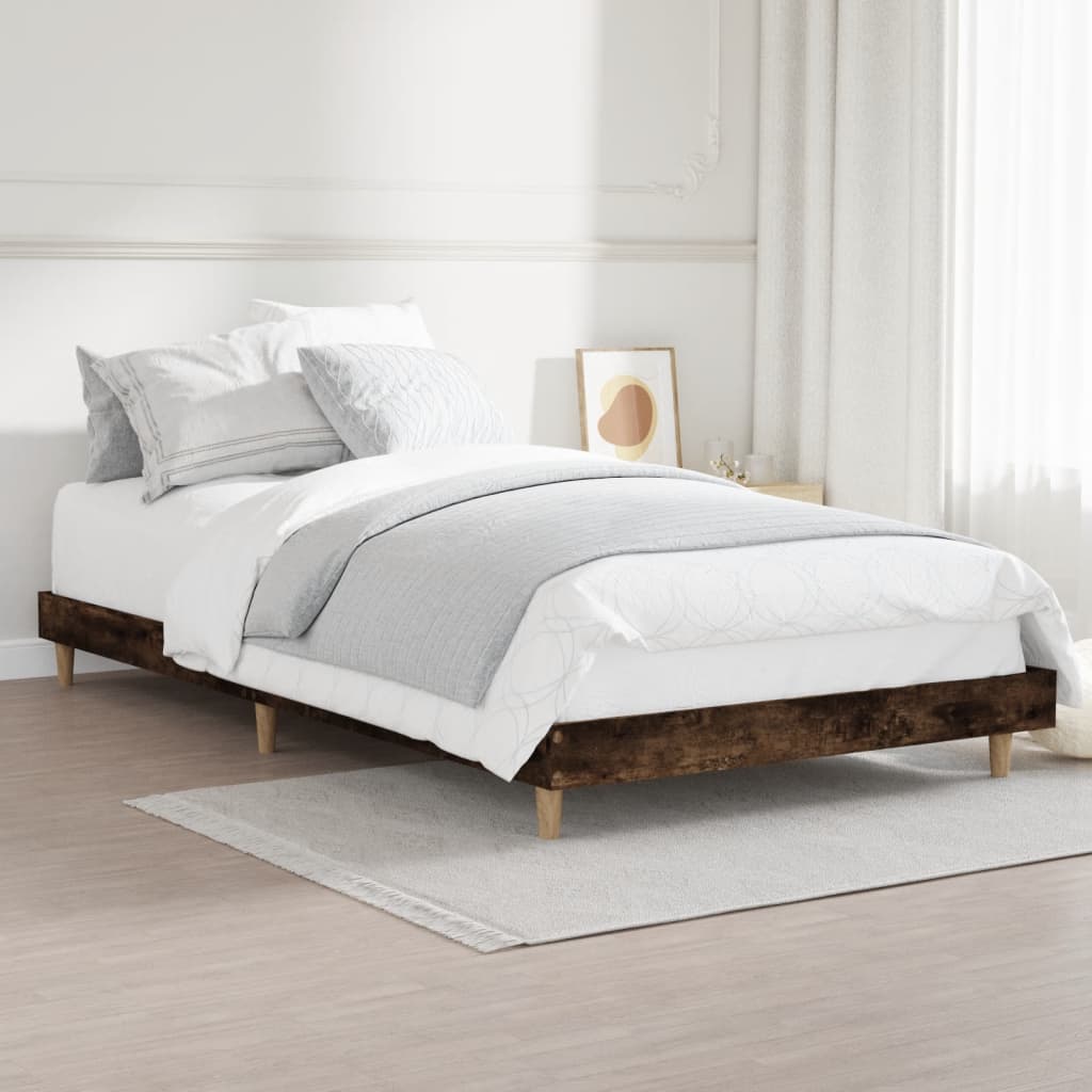 sengeramme 90x200 cm uden madras konstrueret træ røget eg