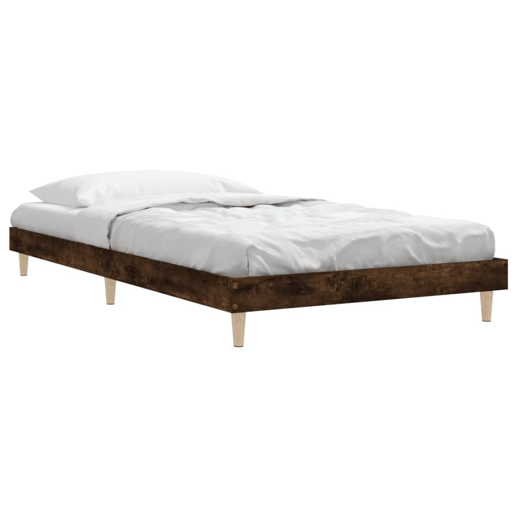 sengeramme 90x200 cm uden madras konstrueret træ røget eg