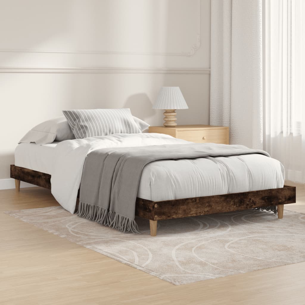 sengeramme 90x200 cm uden madras konstrueret træ røget eg