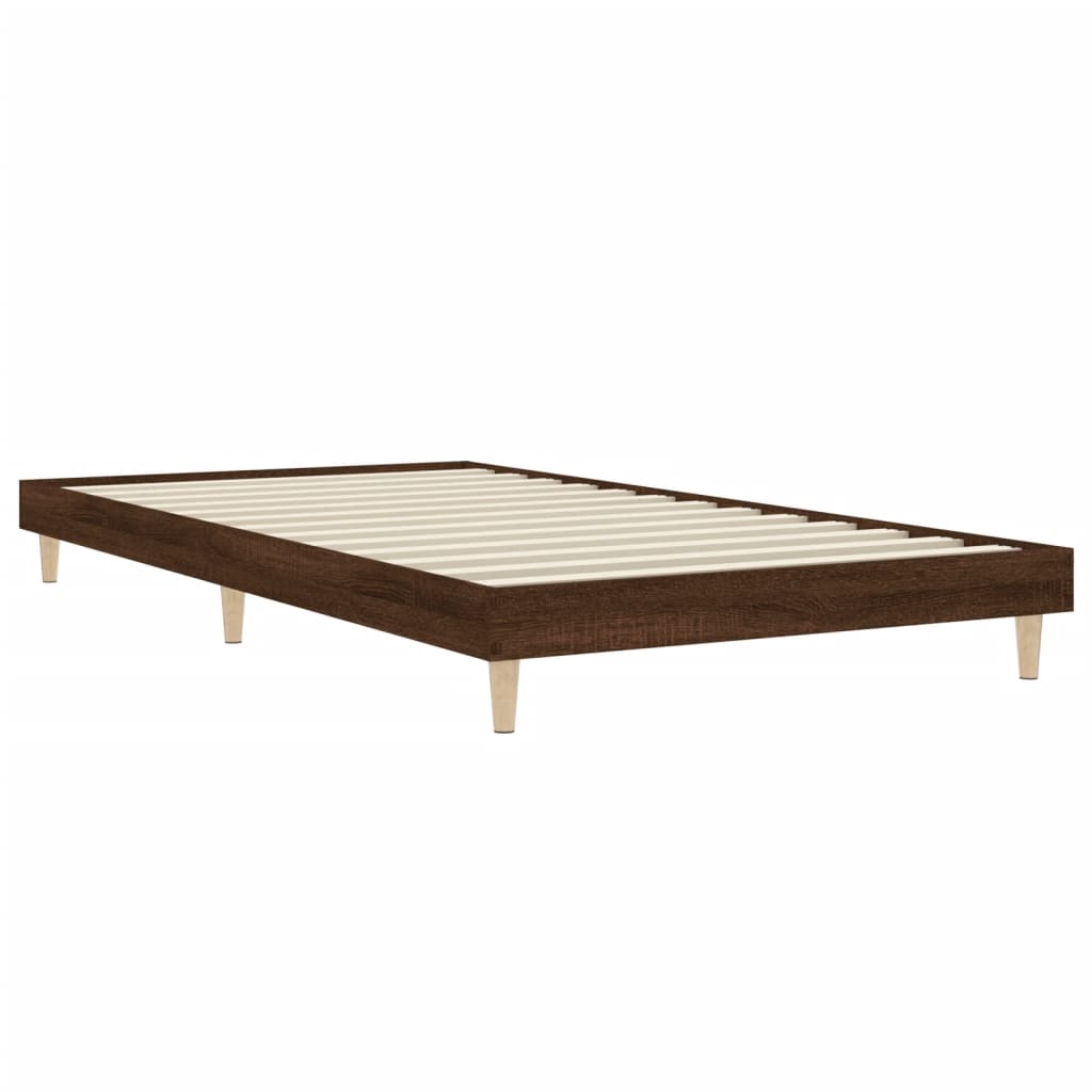 sengeramme 90x200 cm uden madras konstrueret træ brunt eg