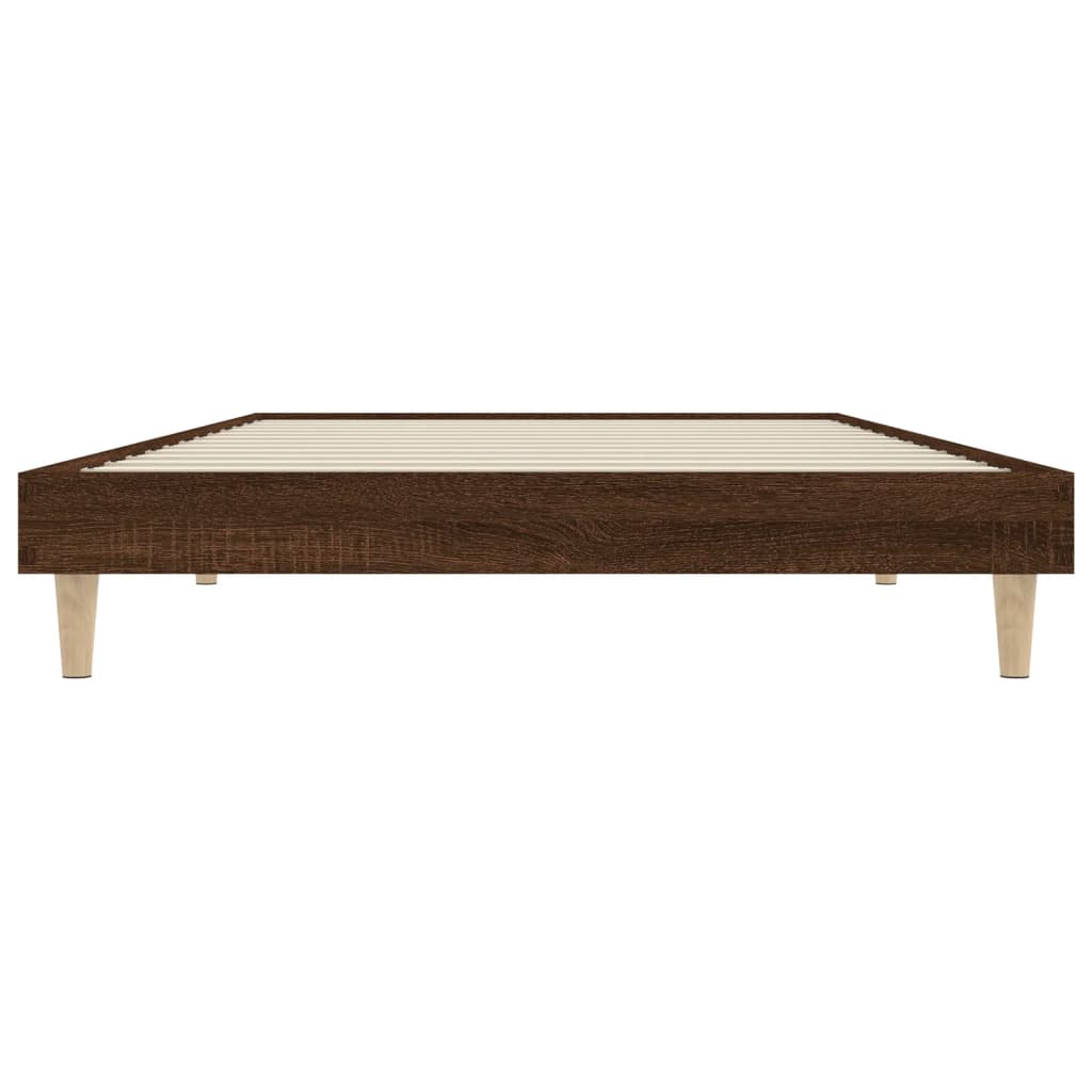sengeramme 90x200 cm uden madras konstrueret træ brunt eg