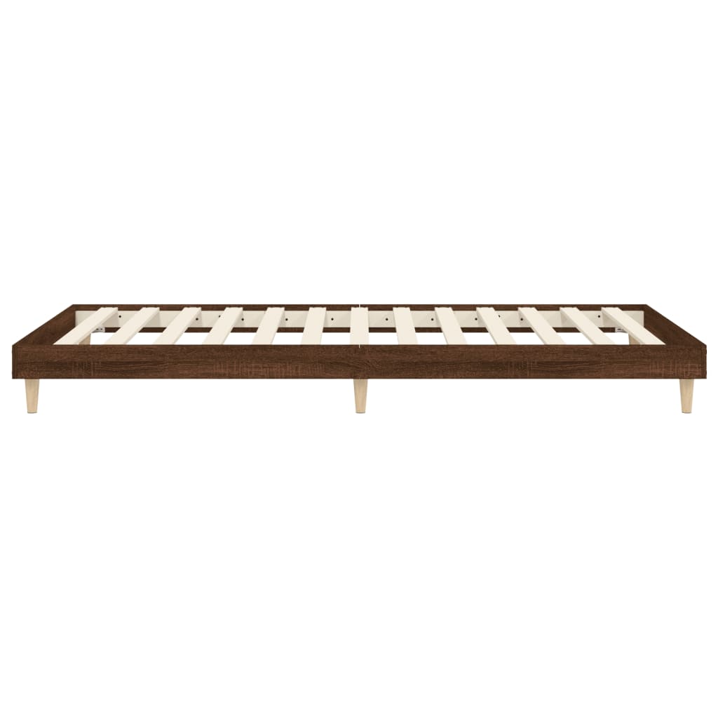 sengeramme 90x200 cm uden madras konstrueret træ brunt eg