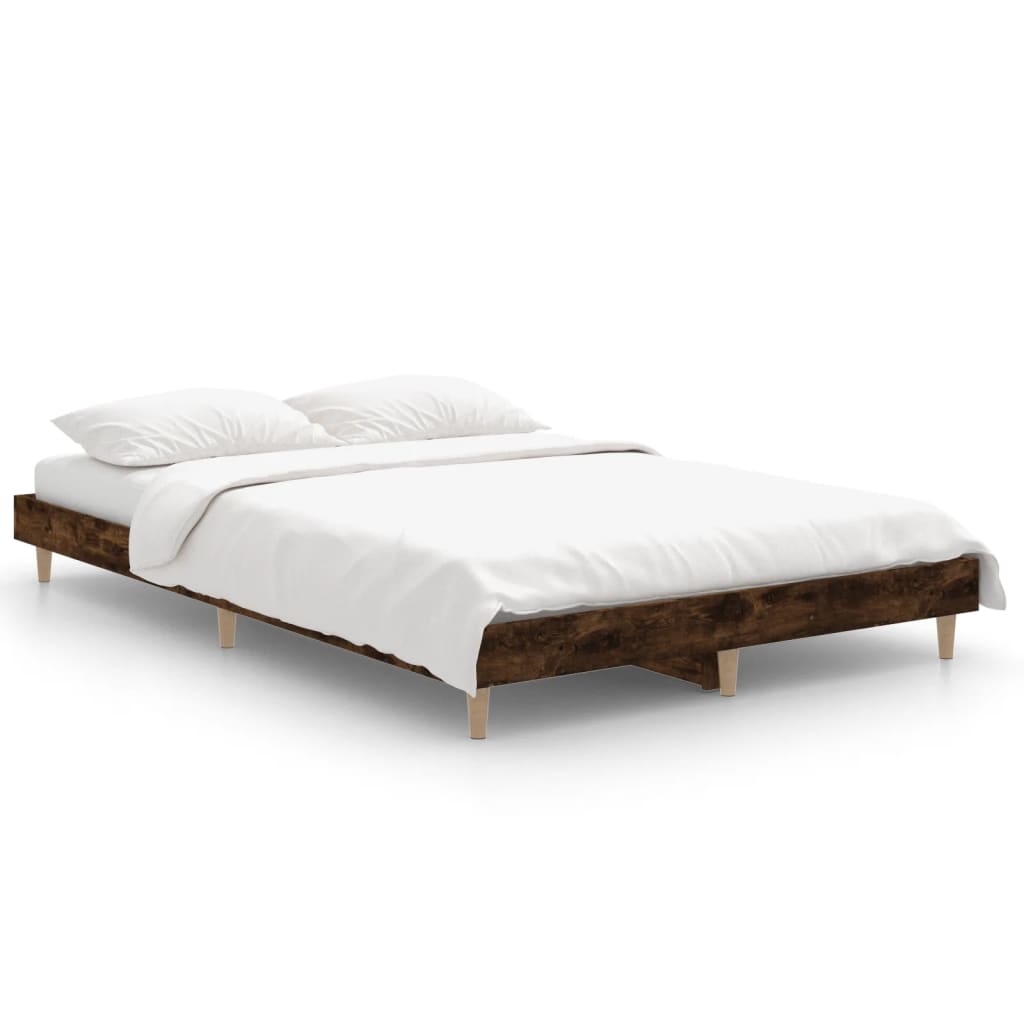 sengeramme 120x190 cm uden madras konstrueret træ røget eg