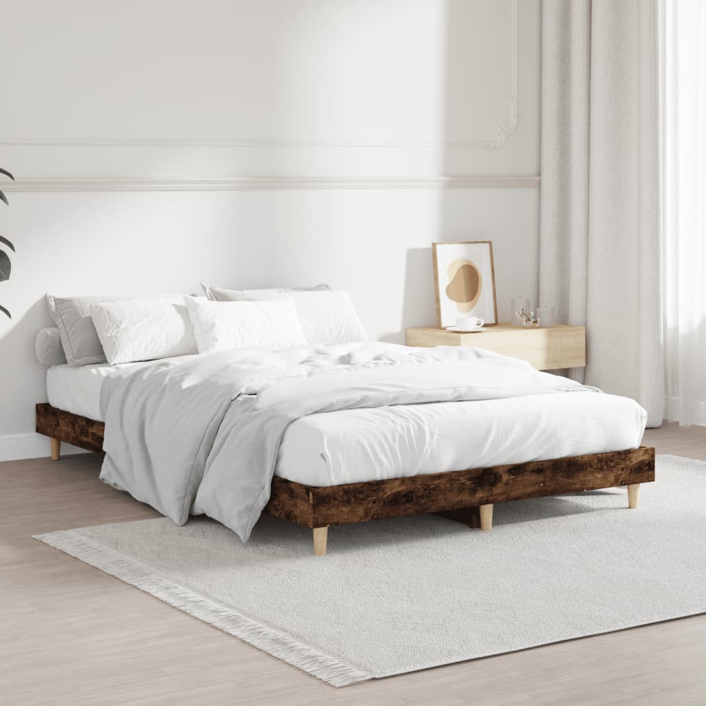sengeramme 120x190 cm uden madras konstrueret træ røget eg