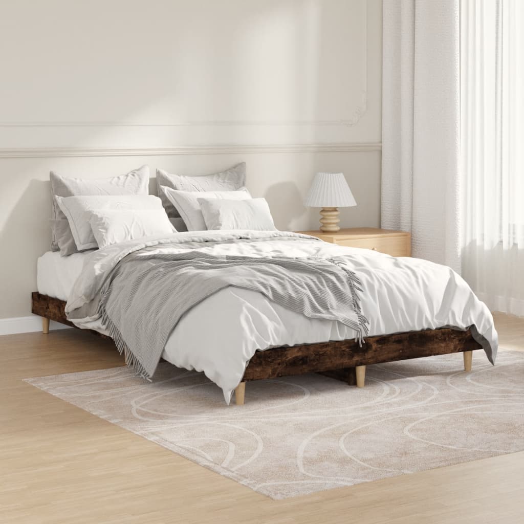 sengeramme 120x190 cm uden madras konstrueret træ røget eg