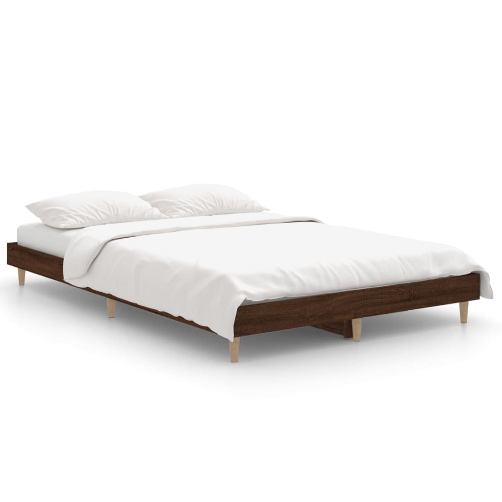 sengeramme 120x190 cm uden madras konstrueret træ brunt eg