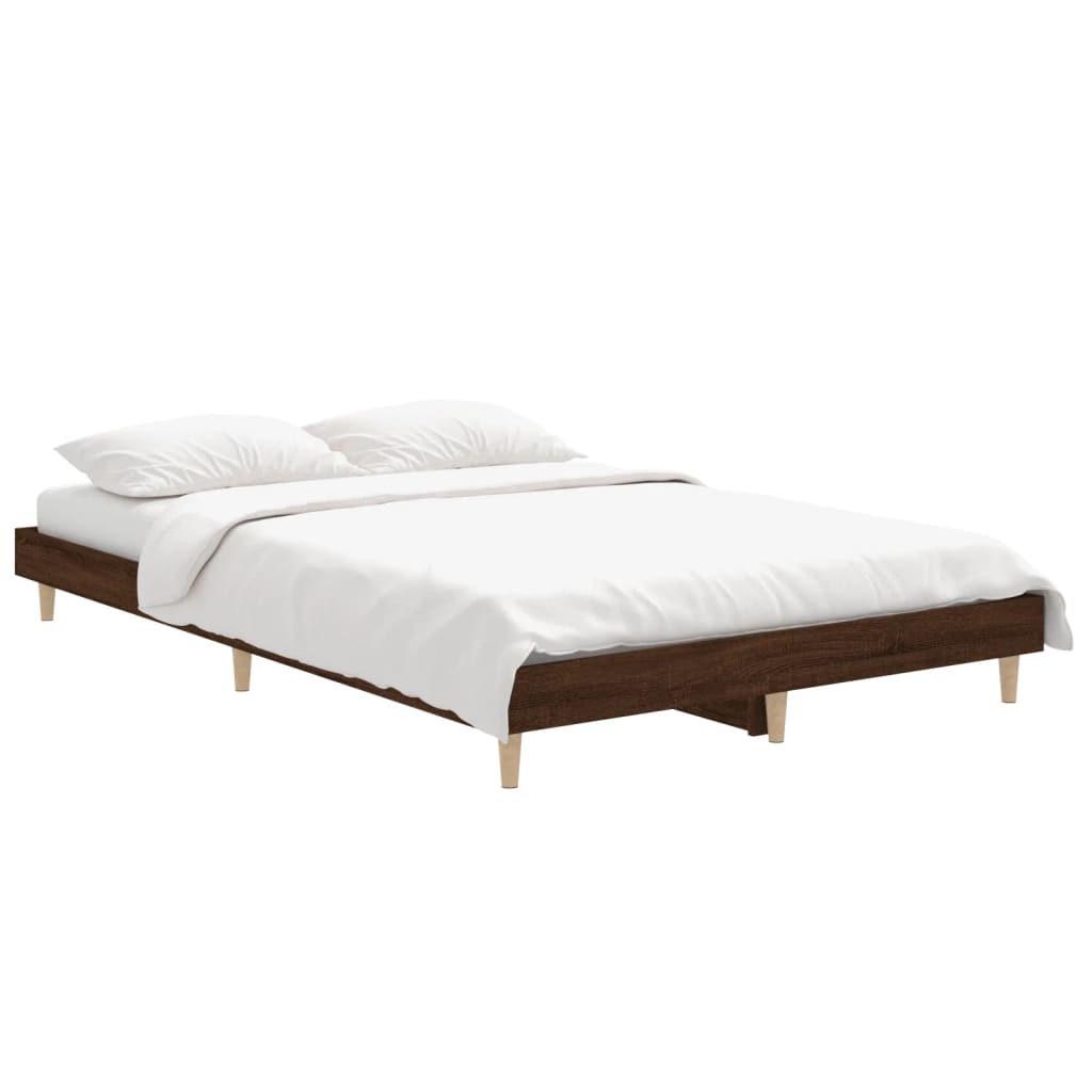 sengeramme 120x190 cm uden madras konstrueret træ brunt eg