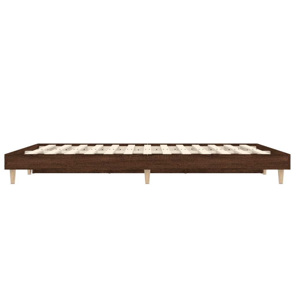 sengeramme 120x190 cm uden madras konstrueret træ brunt eg