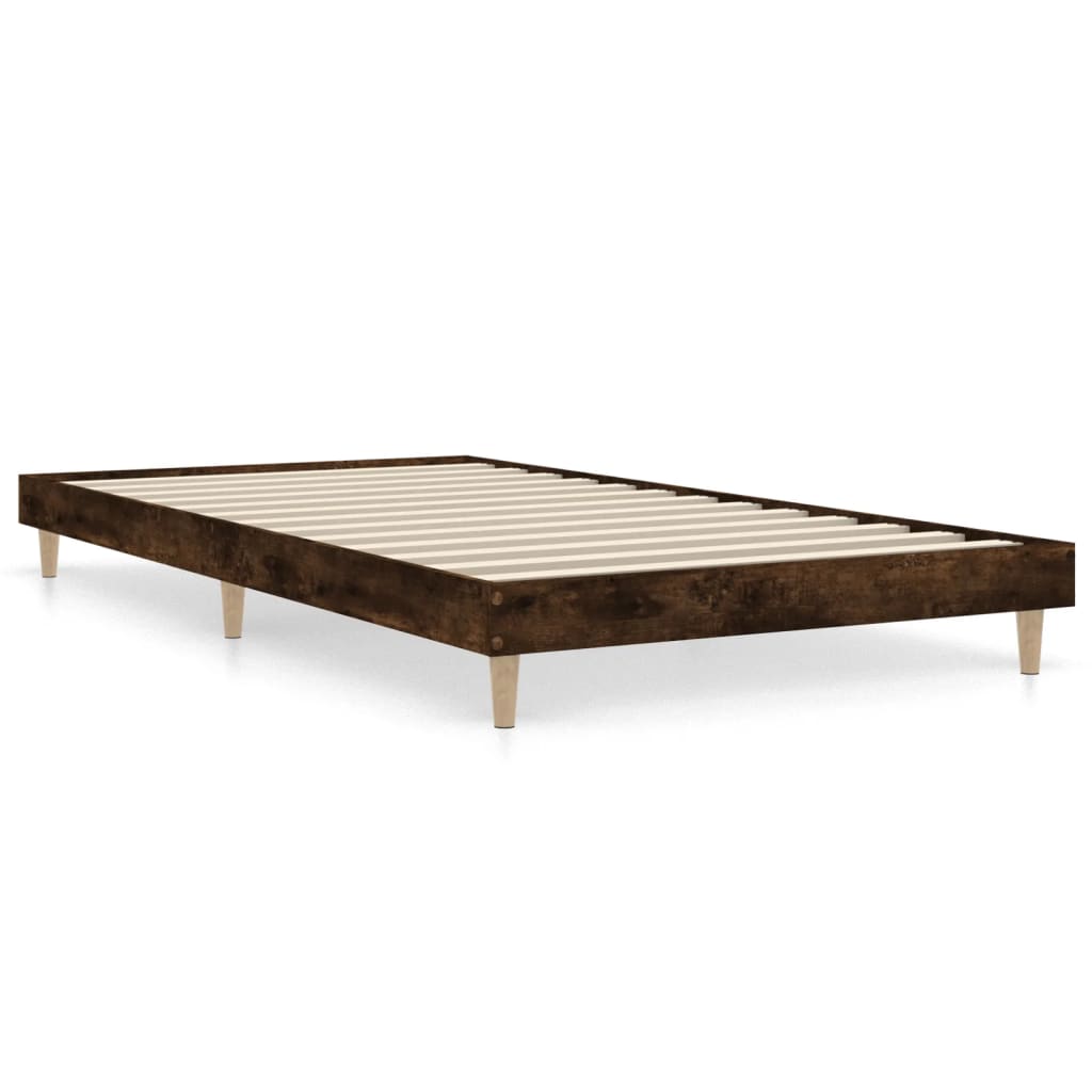 sengeramme 90x190 cm uden madras konstrueret træ røget eg