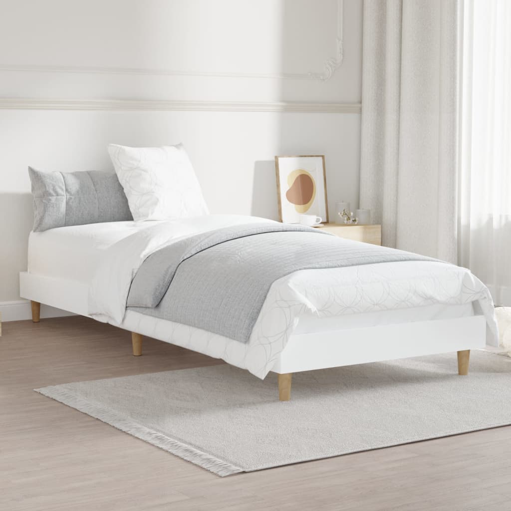 sengeramme 75x190 cm konstrueret træ hvid