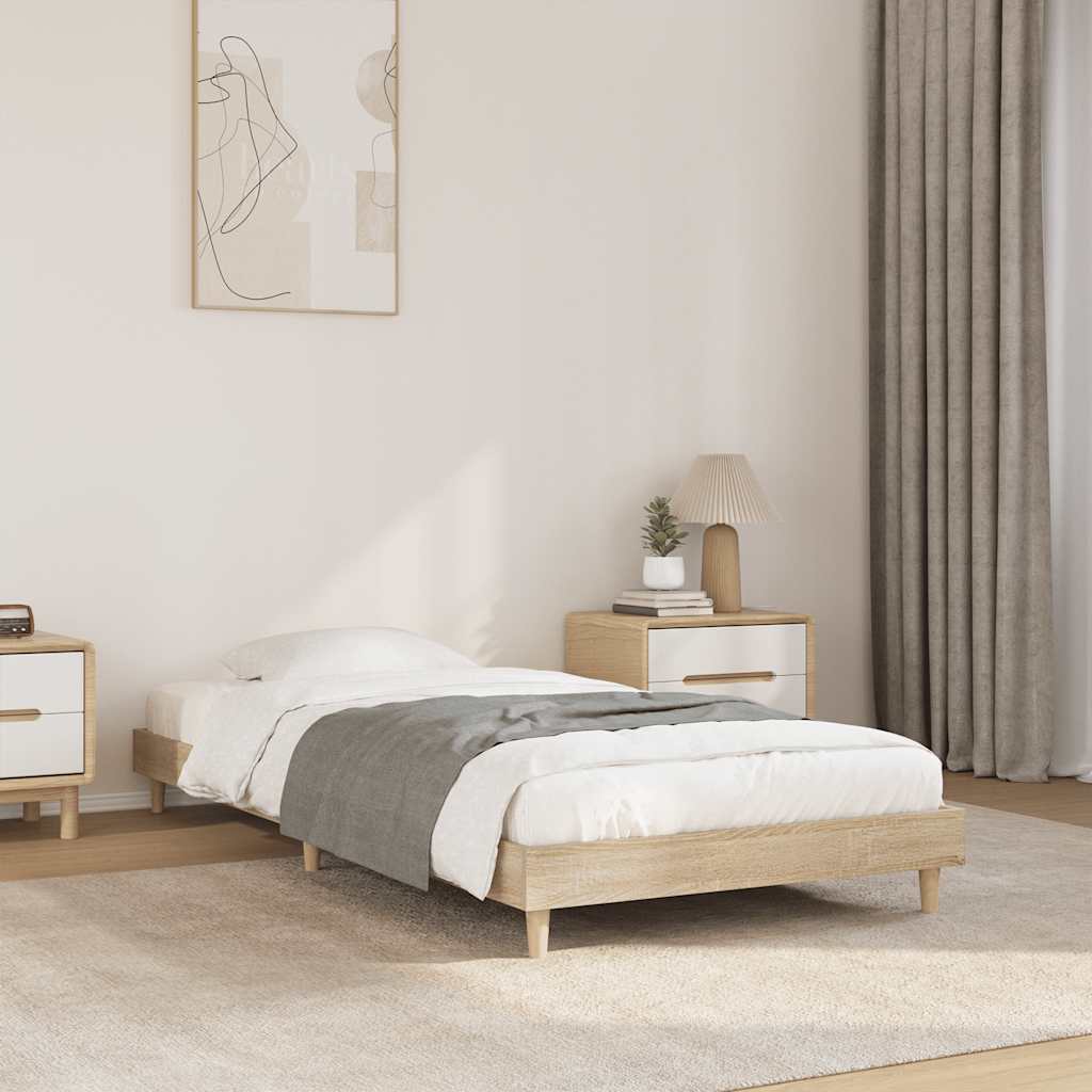 sengeramme 75x190 cm uden madras konstrueret træ sonoma-eg