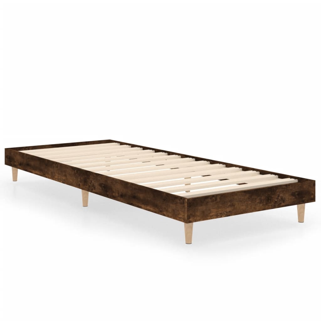 sengeramme 75x190 cm uden madras konstrueret træ røget eg