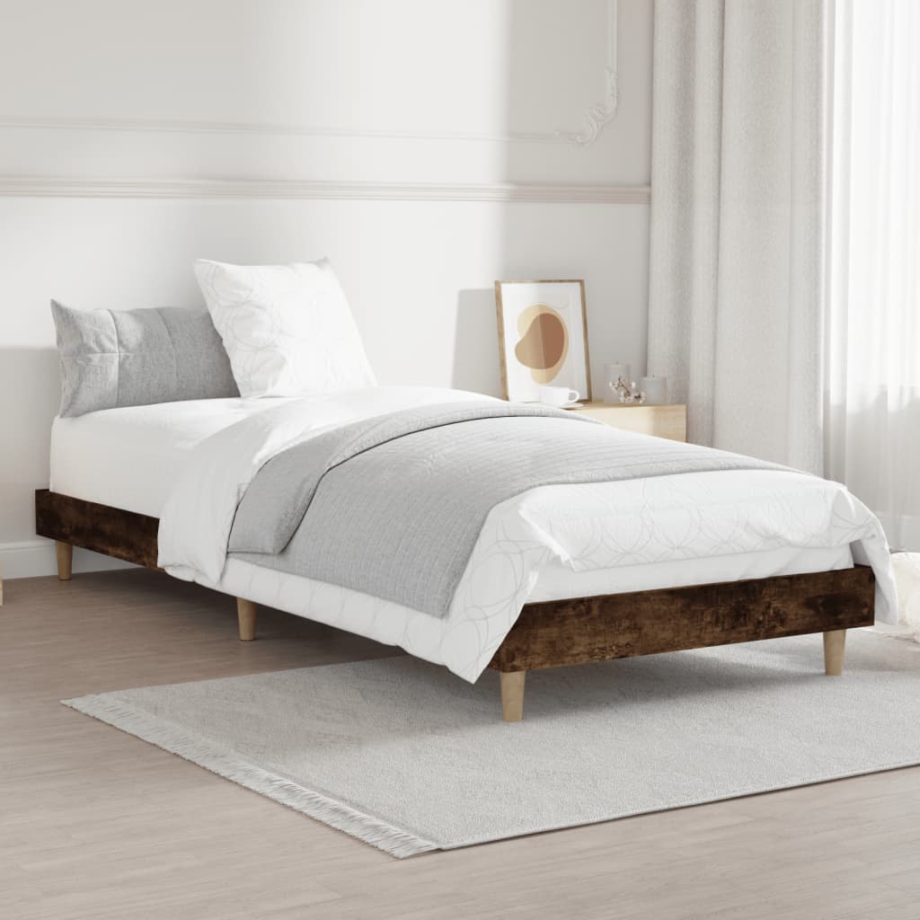 sengeramme 75x190 cm uden madras konstrueret træ røget eg