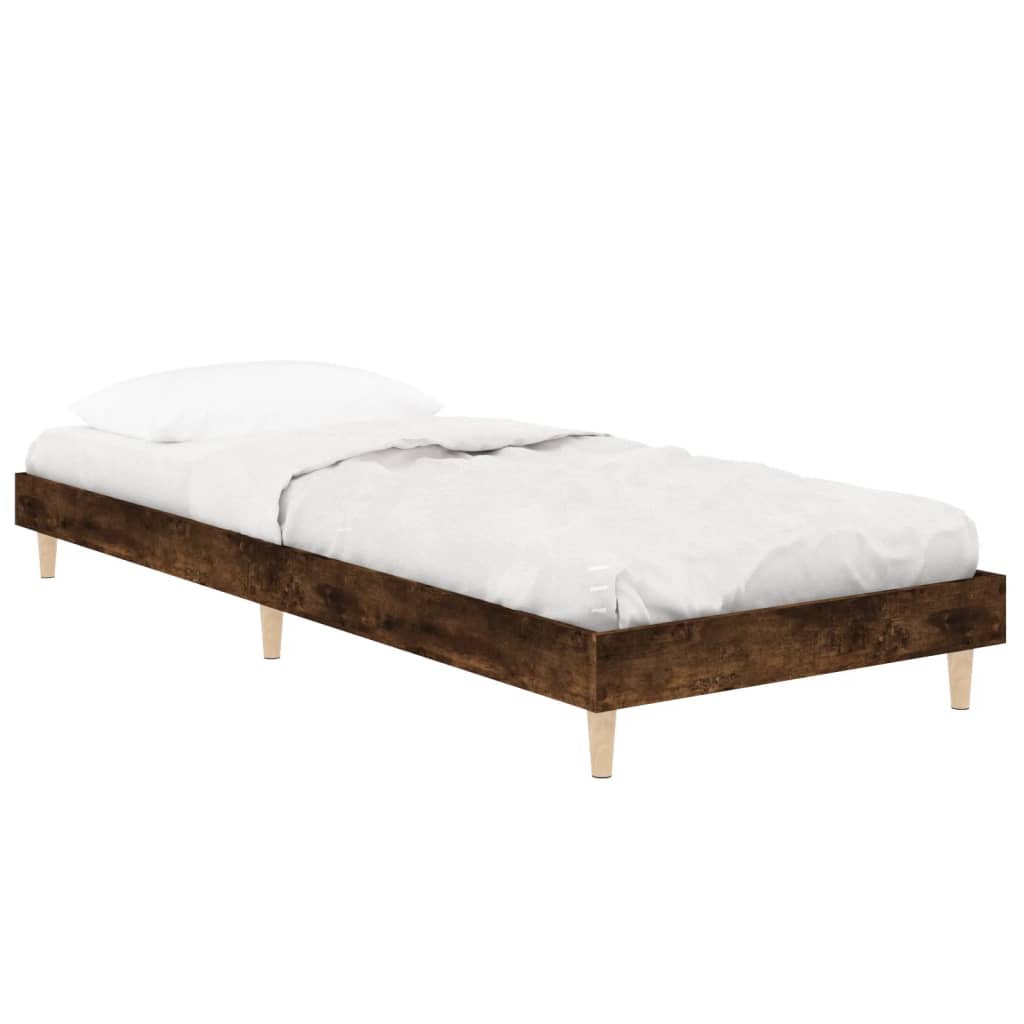 sengeramme 75x190 cm uden madras konstrueret træ røget eg