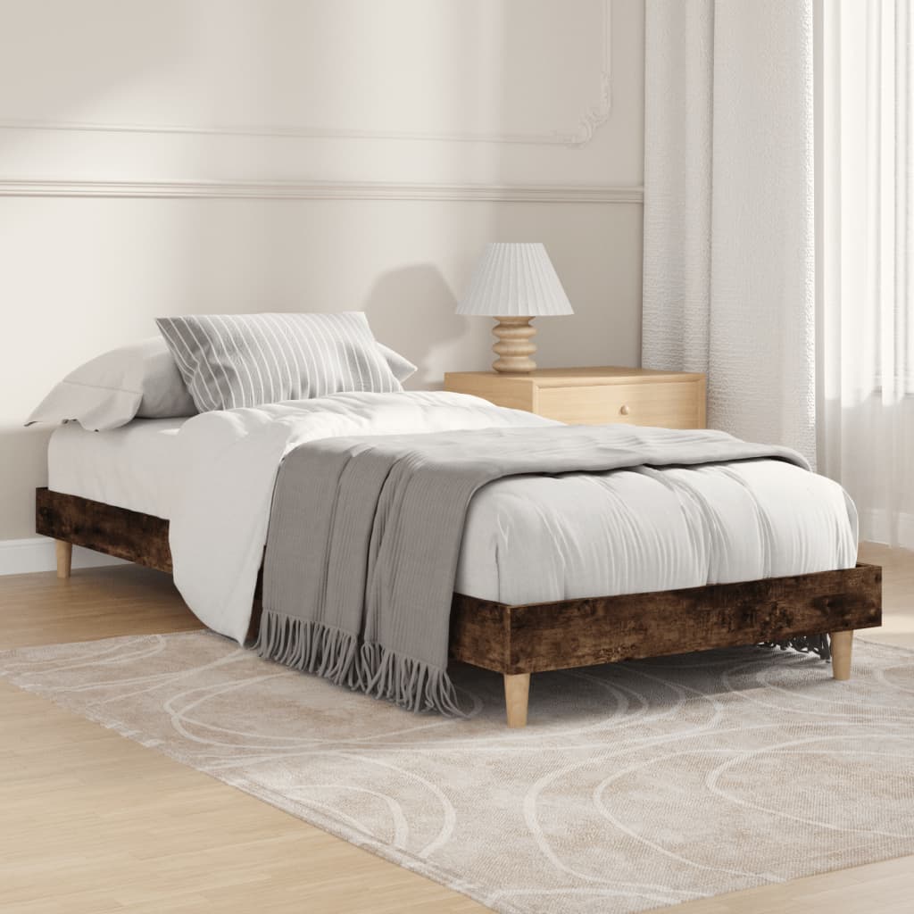 sengeramme 75x190 cm uden madras konstrueret træ røget eg