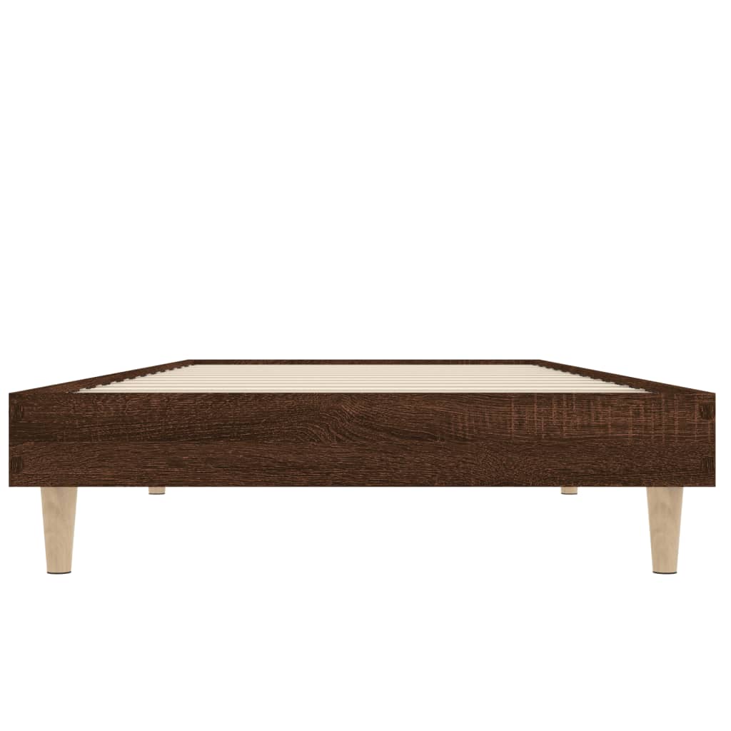 sengeramme 75x190 cm uden madras konstrueret træ brunt eg