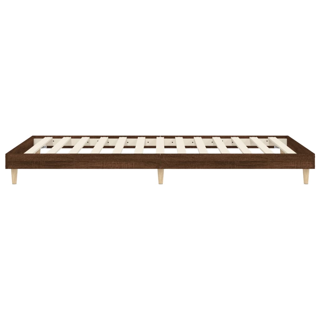 sengeramme 75x190 cm uden madras konstrueret træ brunt eg