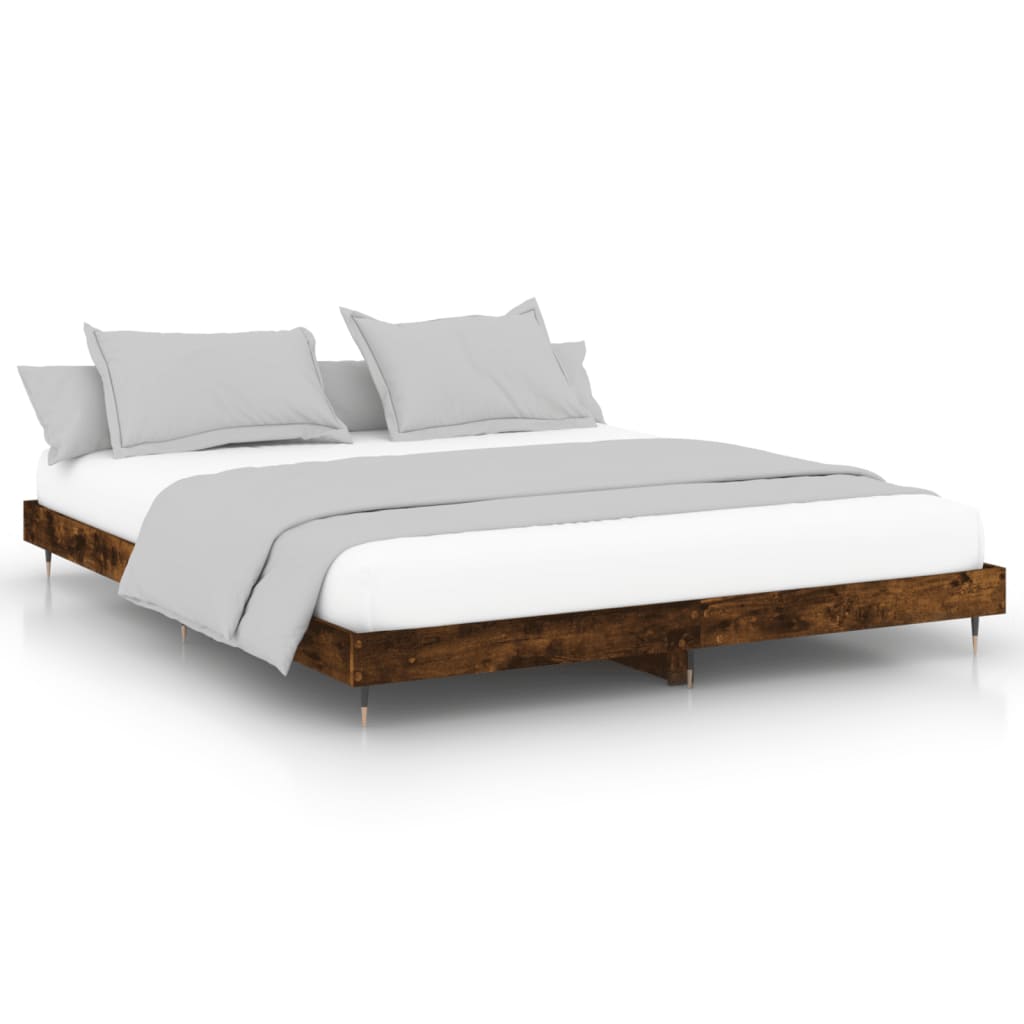 sengeramme uden madras 200x200 cm konstrueret træ røget eg