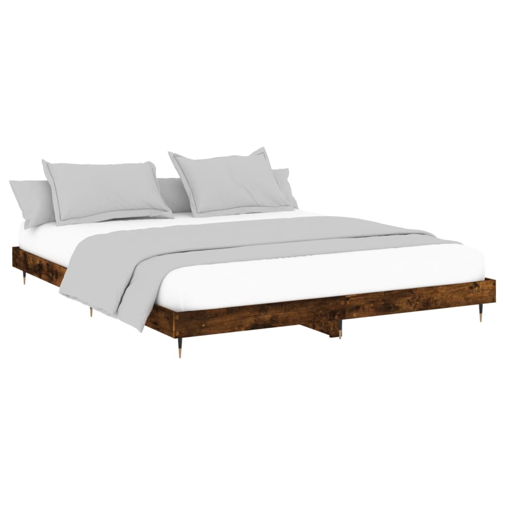sengeramme uden madras 200x200 cm konstrueret træ røget eg