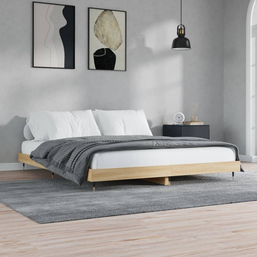sengeramme 120x200 cm uden madras konstrueret træ sonoma-eg