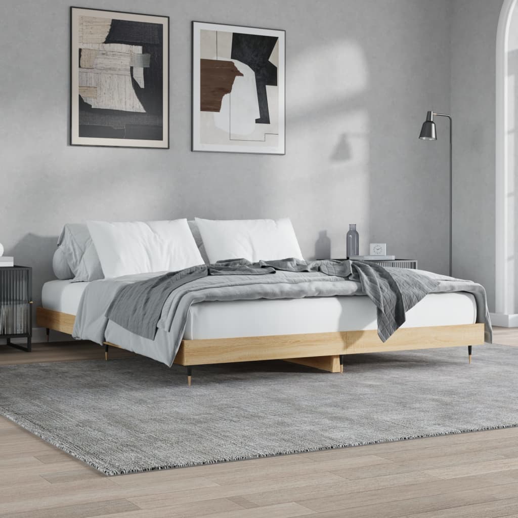 sengeramme 120x200 cm uden madras konstrueret træ sonoma-eg