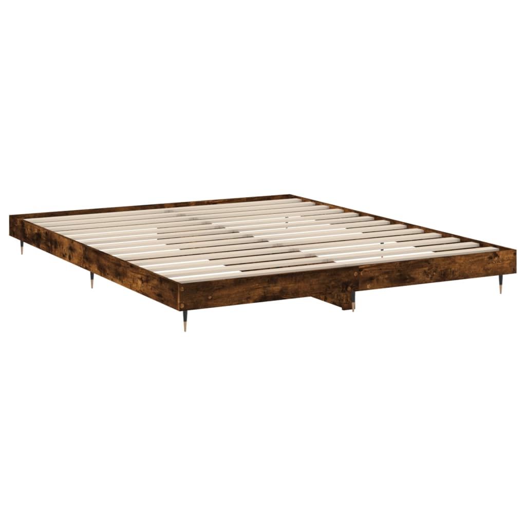 sengeramme 120x200 cm uden madras konstrueret træ røget eg