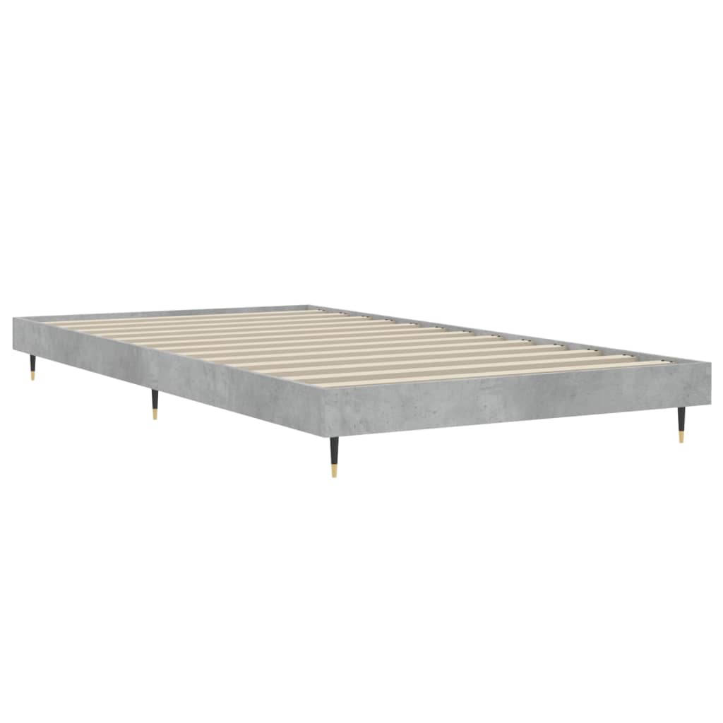 sengeramme 100x200 cm konstrueret træ betongrå