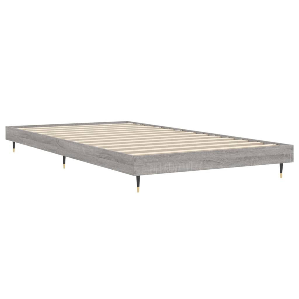 sengeramme 100x200 cm konstrueret træ grå sonoma-eg