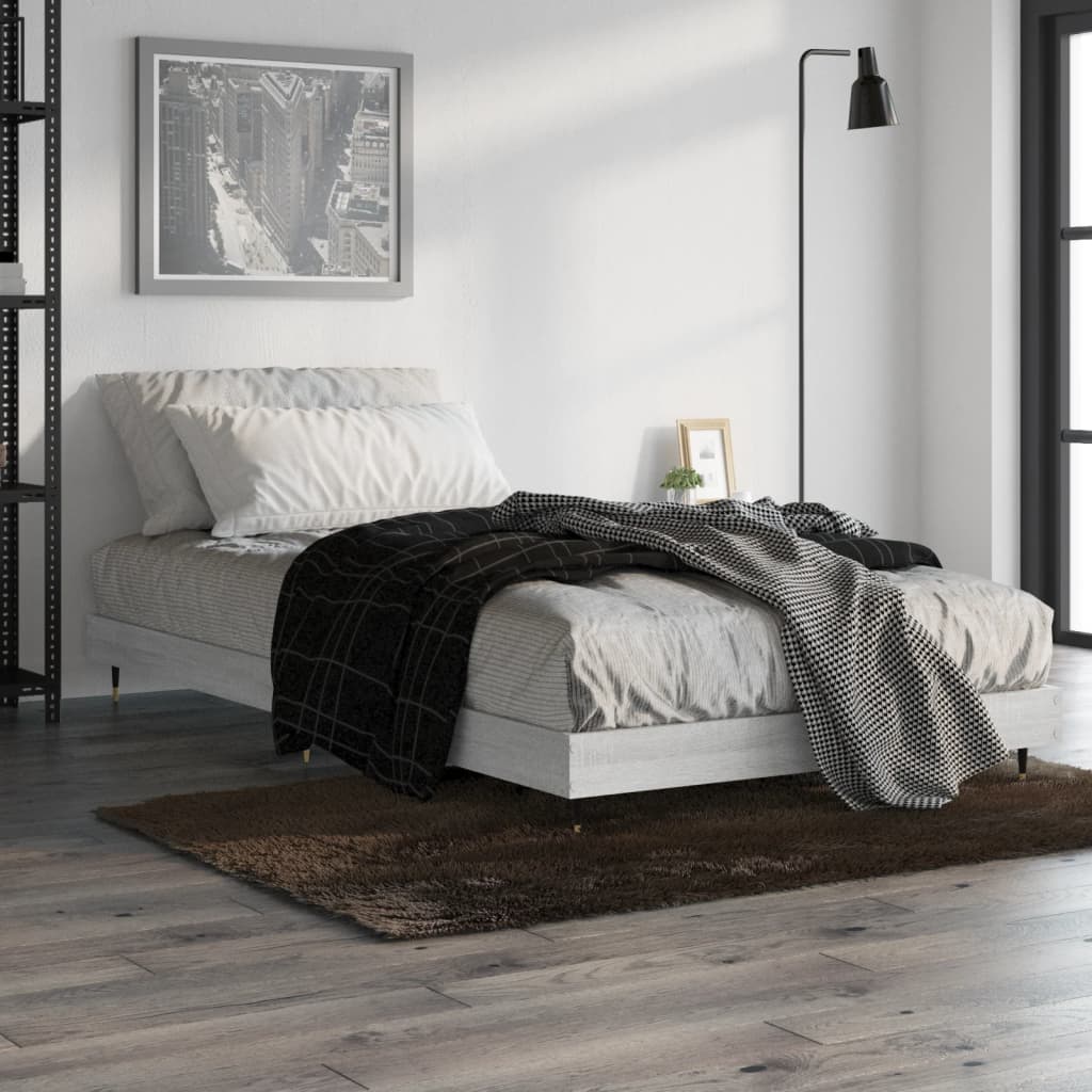 sengeramme 100x200 cm konstrueret træ grå sonoma-eg