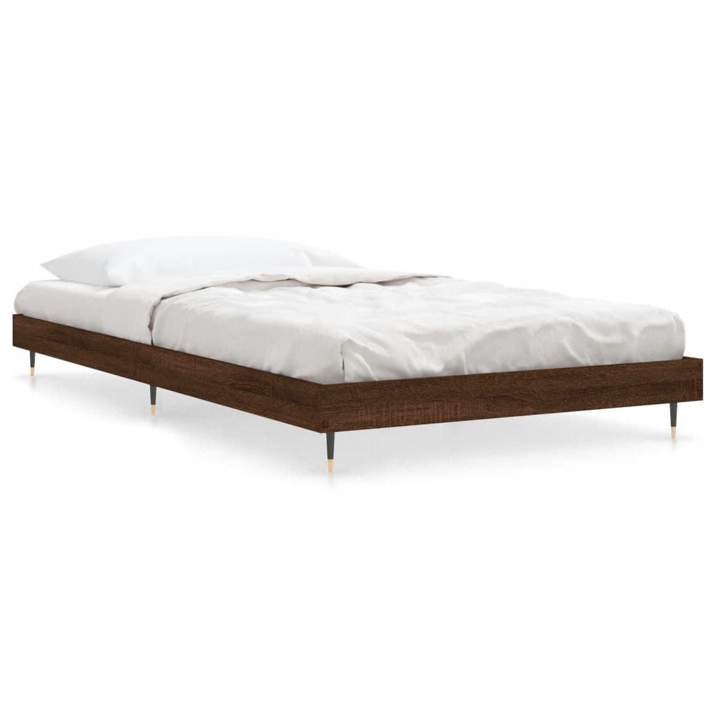 sengeramme 100x200 cm uden madras konstrueret træ brunt eg