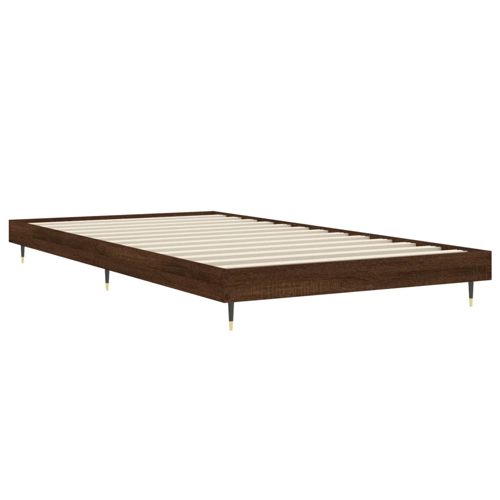 sengeramme 100x200 cm uden madras konstrueret træ brunt eg