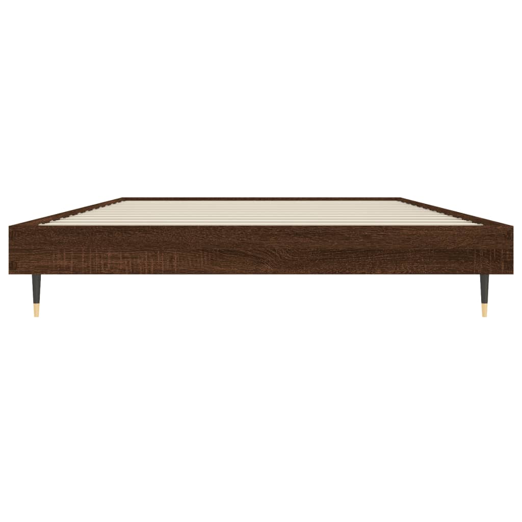 sengeramme 100x200 cm uden madras konstrueret træ brunt eg