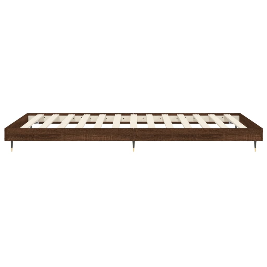 sengeramme 100x200 cm uden madras konstrueret træ brunt eg
