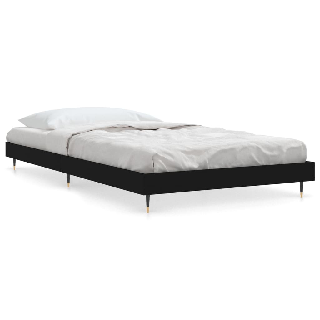 sengeramme 90x200 cm konstrueret træ sort
