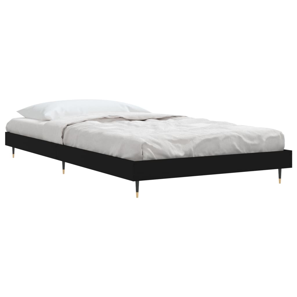 sengeramme 90x200 cm konstrueret træ sort