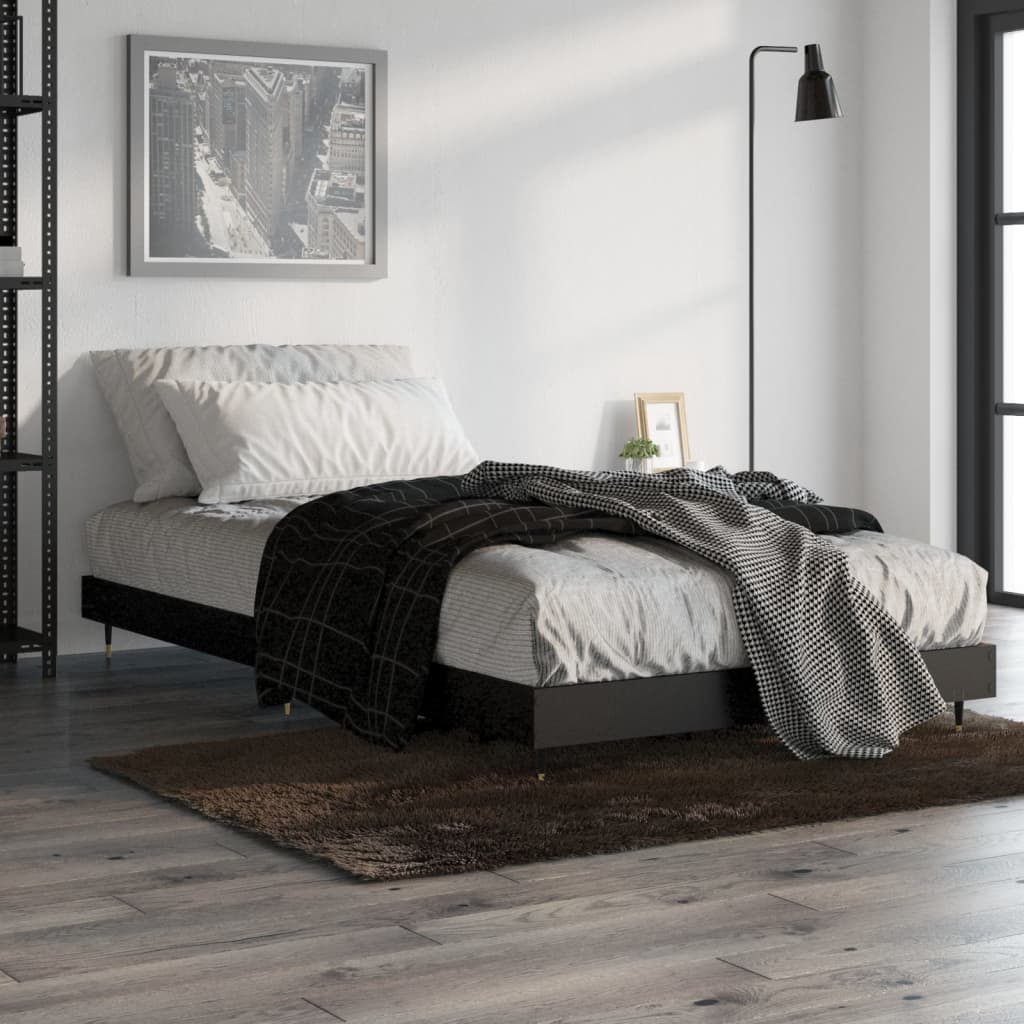 sengeramme 90x200 cm konstrueret træ sort