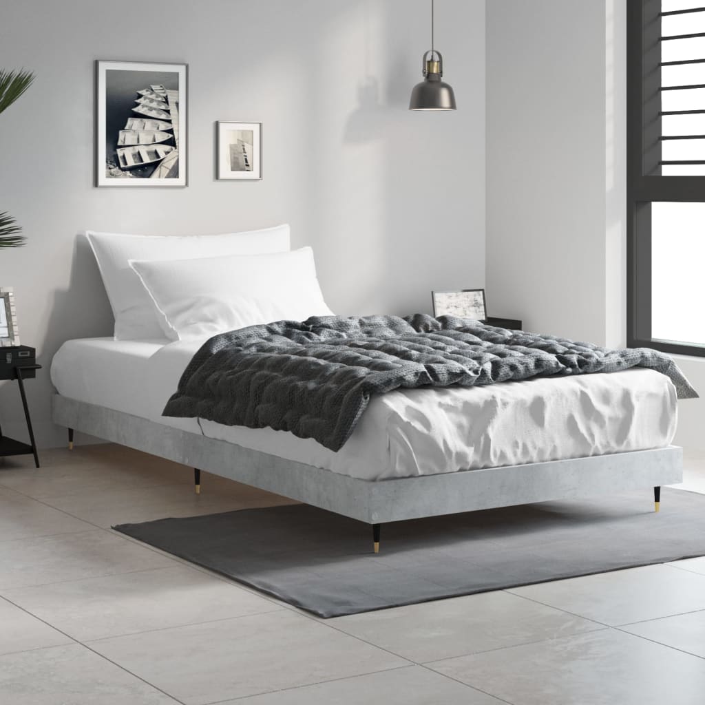 sengeramme 90x200 cm konstrueret træ betongrå