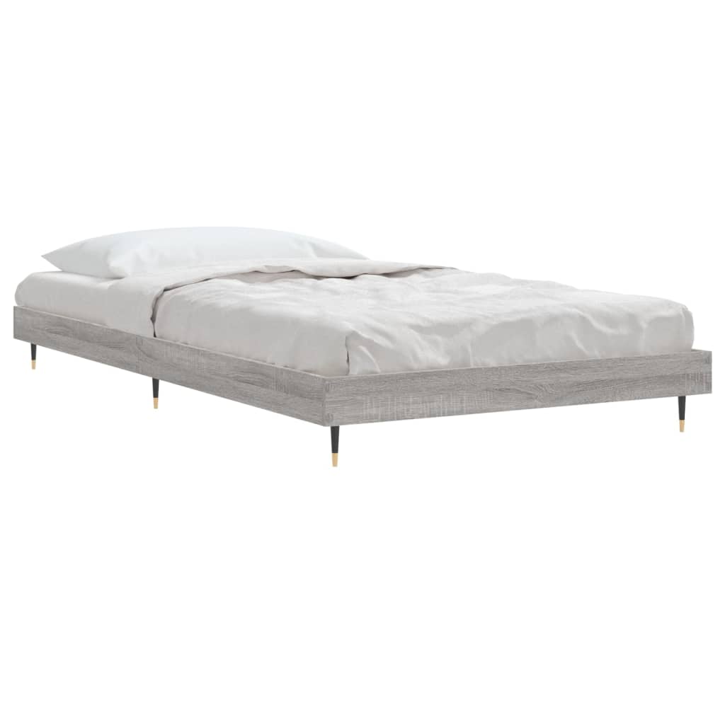 sengeramme 90x200 cm konstrueret træ grå sonoma-eg