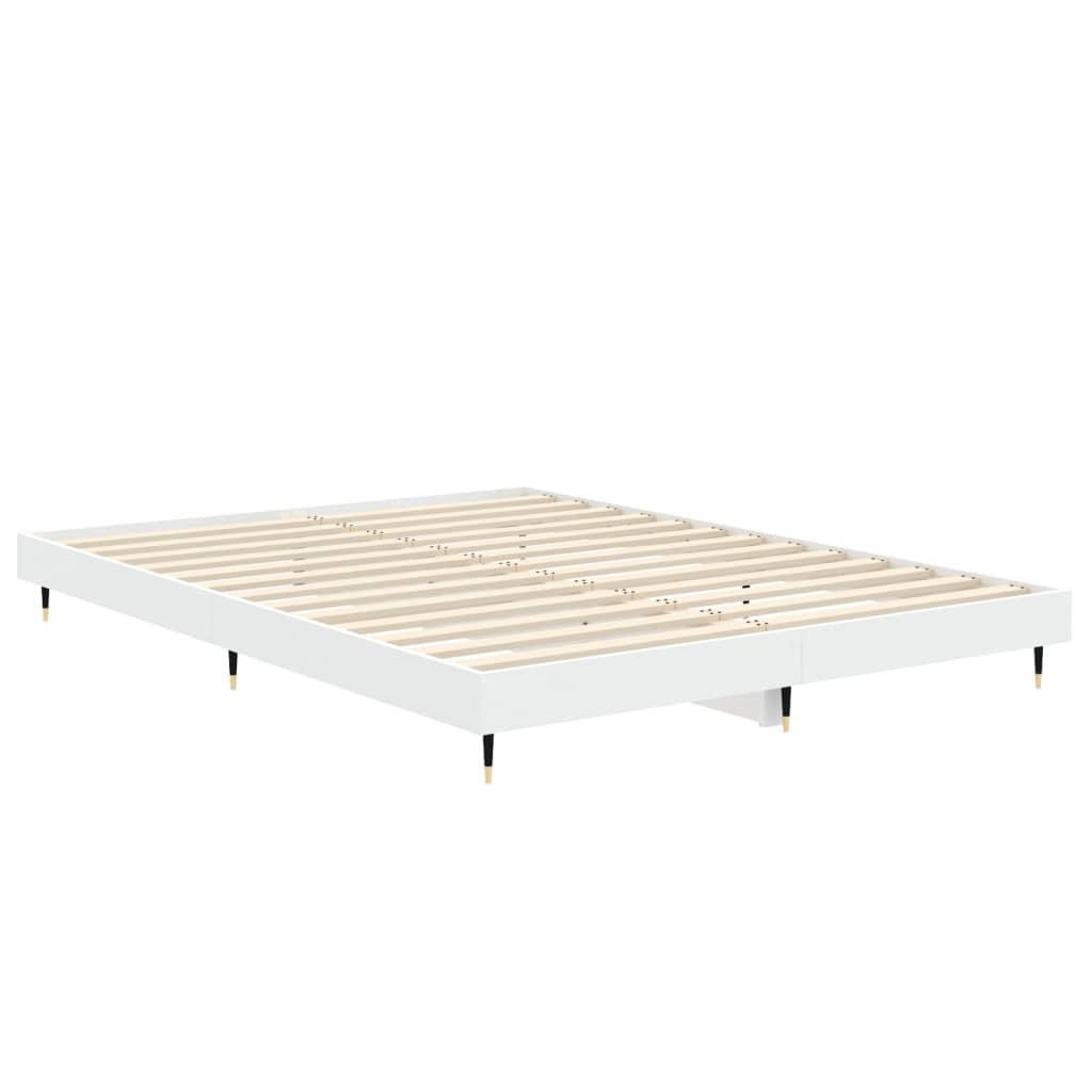 sengestel 140x190 cm konstrueret træ hvid