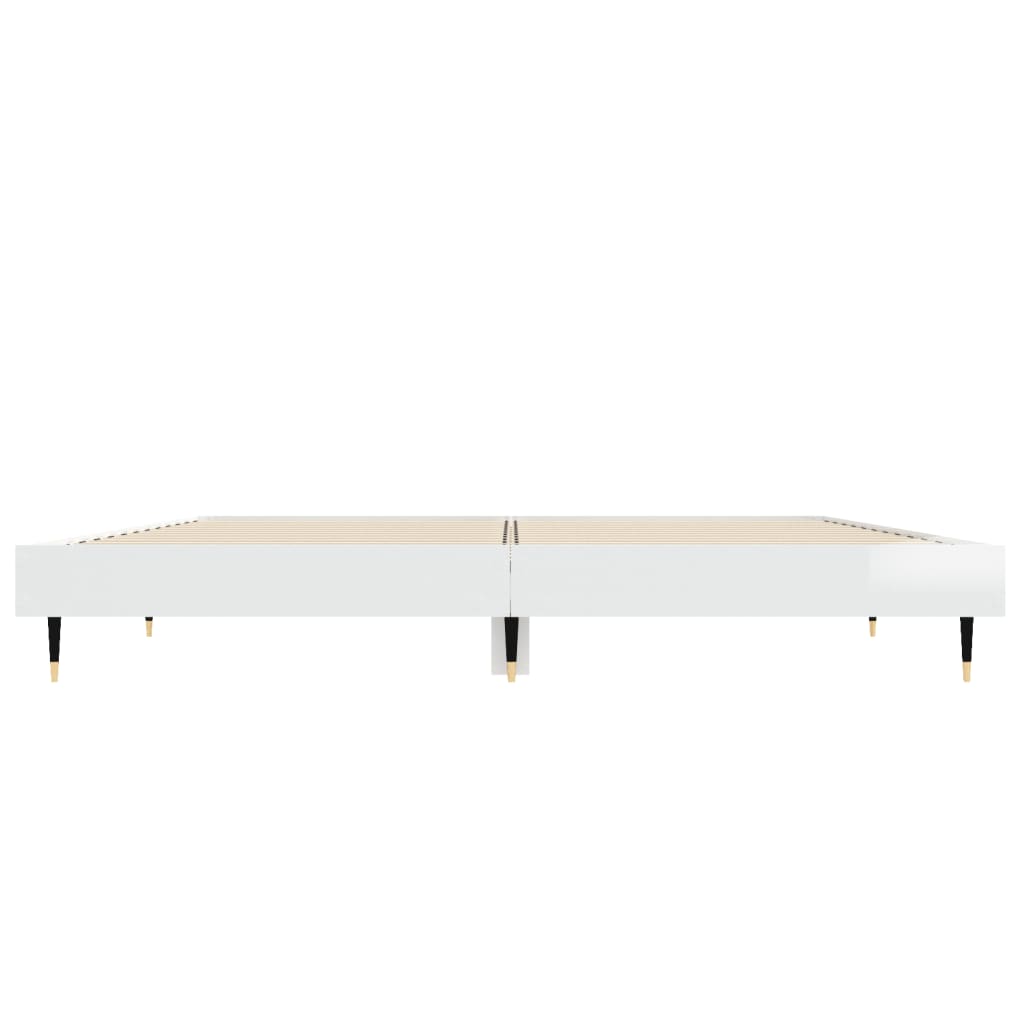 sengestel 140x190 cm konstrueret træ hvid højglans