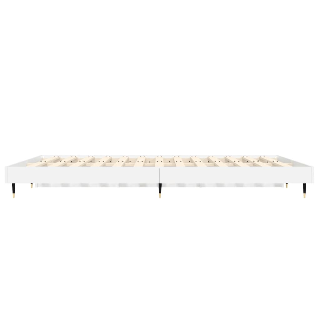 sengestel 140x190 cm konstrueret træ hvid højglans