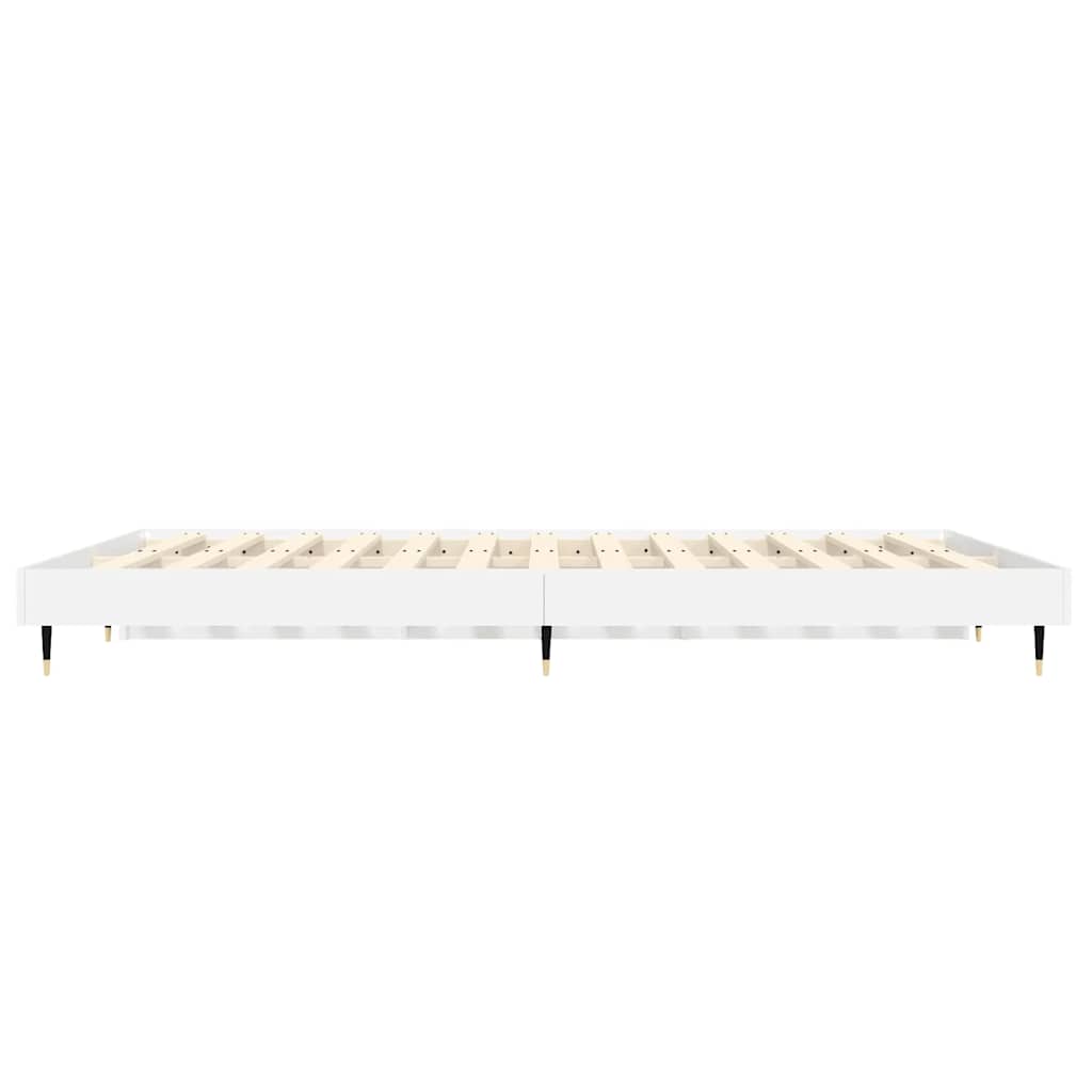 sengestel 135x190 cm konstrueret træ hvid højglans